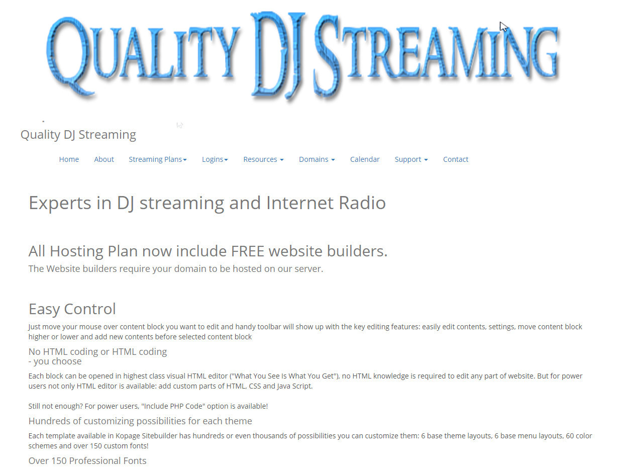 Quality DJ Streaming Personal Webpage Services